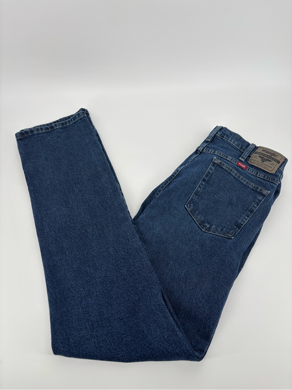 Wrangler Premium Quality Mens Jeans 36x36 Straight Leg Blue Stretch Denim Tall